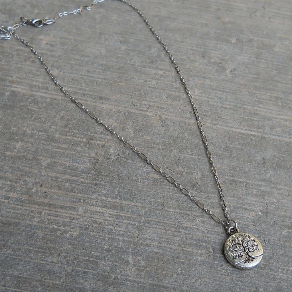 Necklaces - Tree Of Life, Silver Chain And Charm Necklace