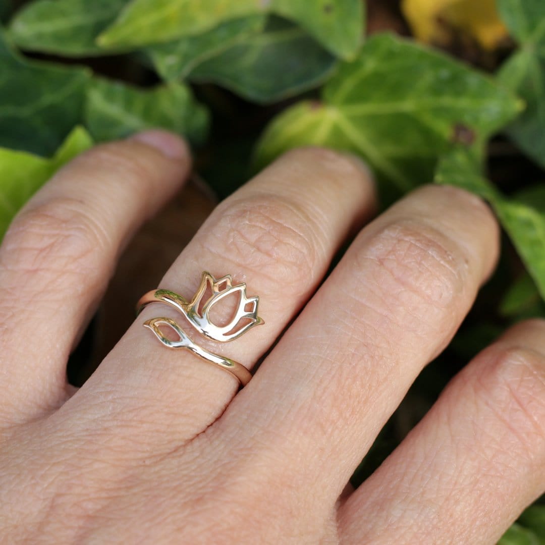 Ring - Lotus Ring, Adjustable Bronze Ring