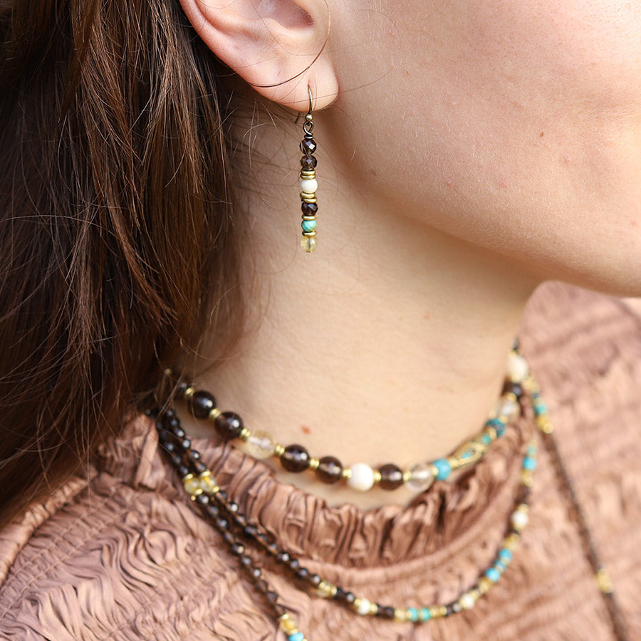 "Energy and Abundance" Smoky Quartz and Citrine Earrings