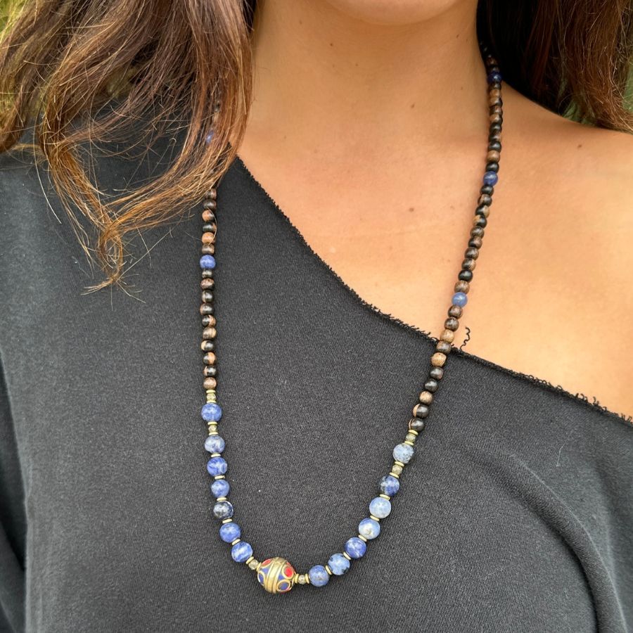 Sodalite & Ebony Mala Necklace *Final Sale*