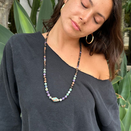 Labradorite & Lepidolite Mala Necklace