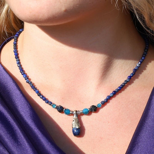 Lapis Lazuli and Apatite Necklace
