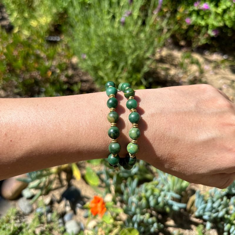 African Jade Wrist Mala Bracelet