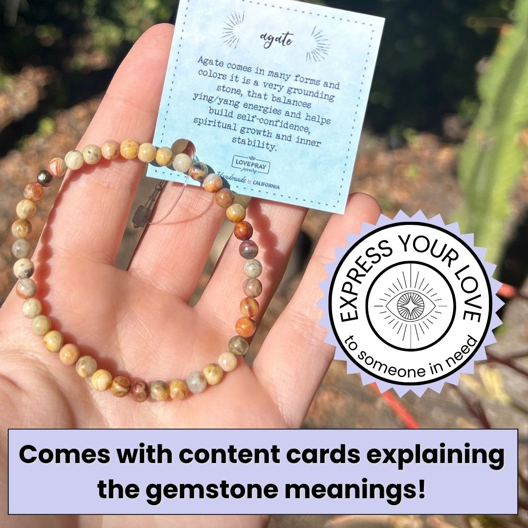 Genuine Crazy Lace Agate Delicate Bracelet delicate bracelet with meaning cards 