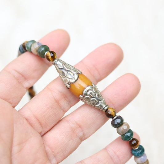 Amber & Tiger's Eye Necklace *Final Sale*