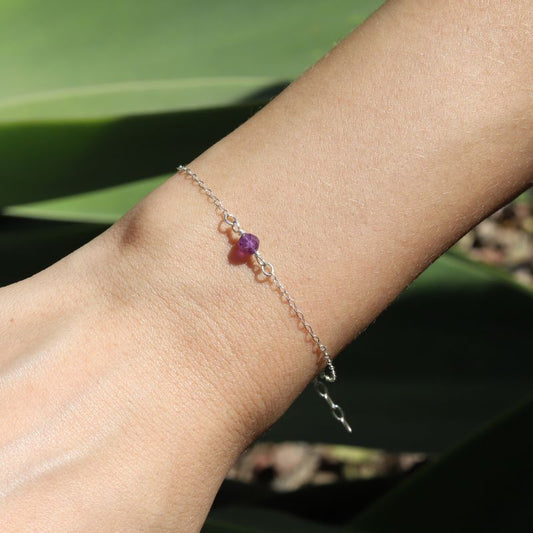 Amethyst Sterling Silver Bracelet - February