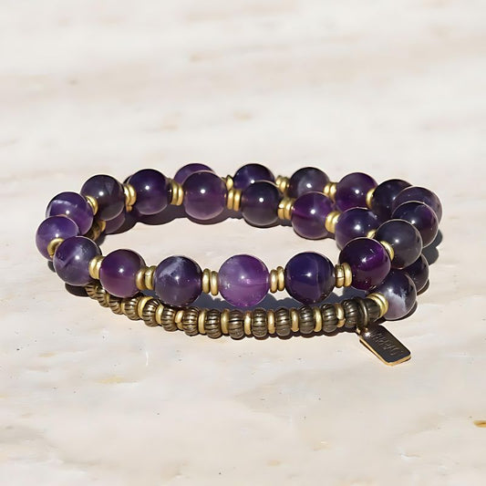 Amethyst wrist mala