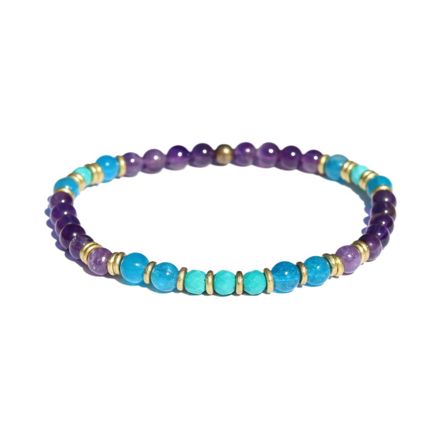 Amethyst and Apatite Delicate Bracelet