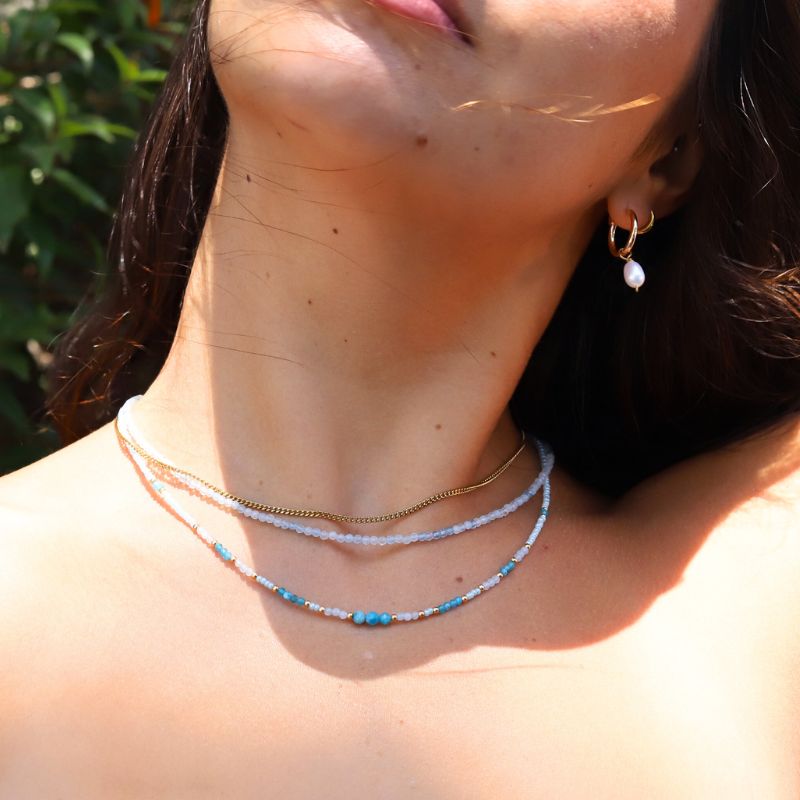 Aquamarine & Apatite Necklace Set