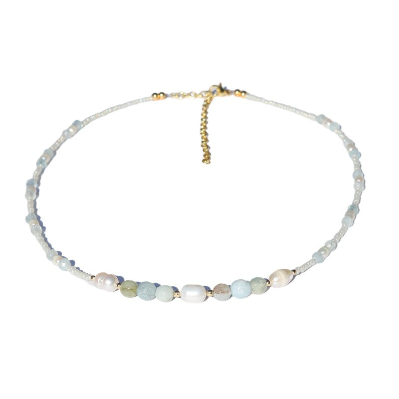 Aquamarine and Pearls Necklace