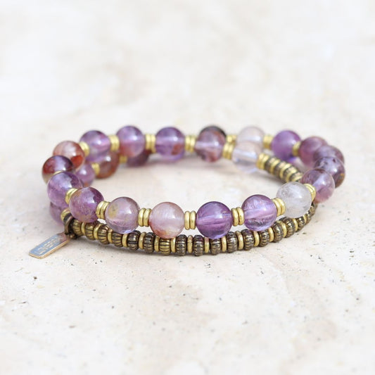 "Focus" Aurelite Cacoxenite Mala Bracelet *PRESALE*