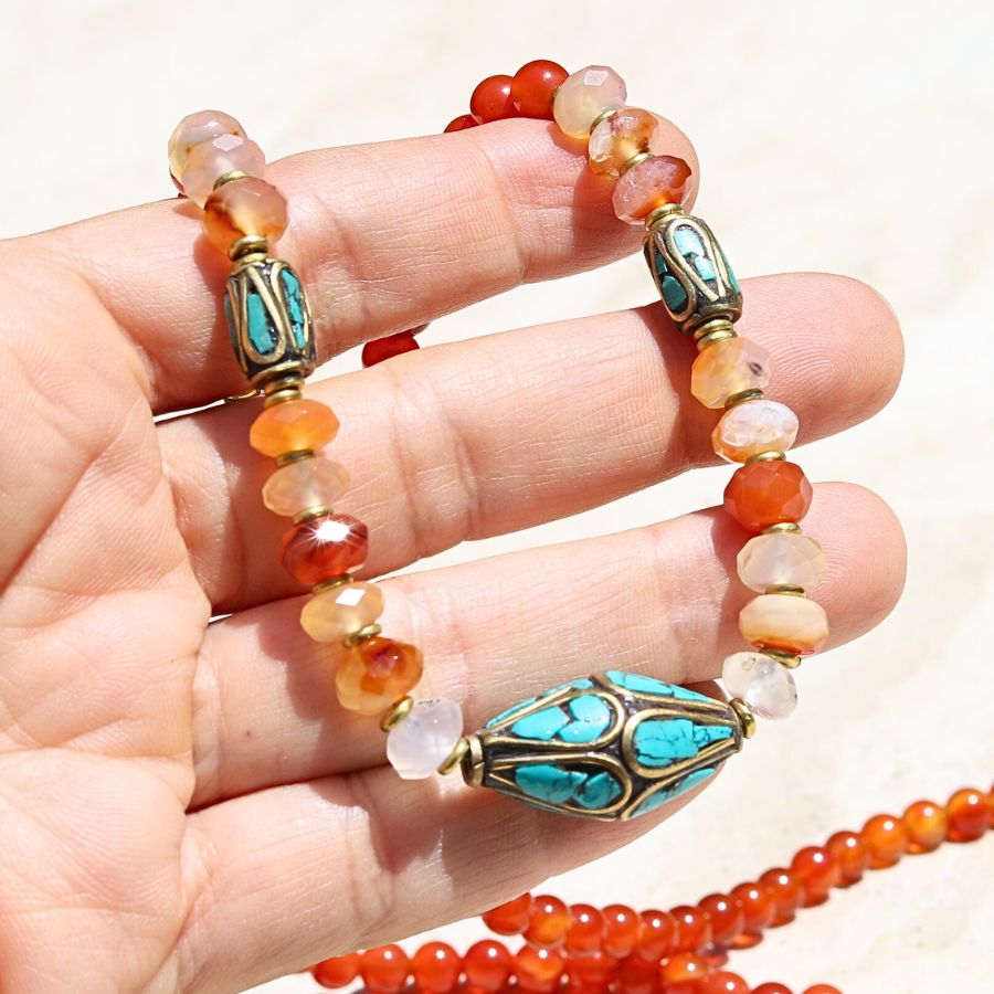 Carnelian & Turquoise Mala Necklace *Final Sale*
