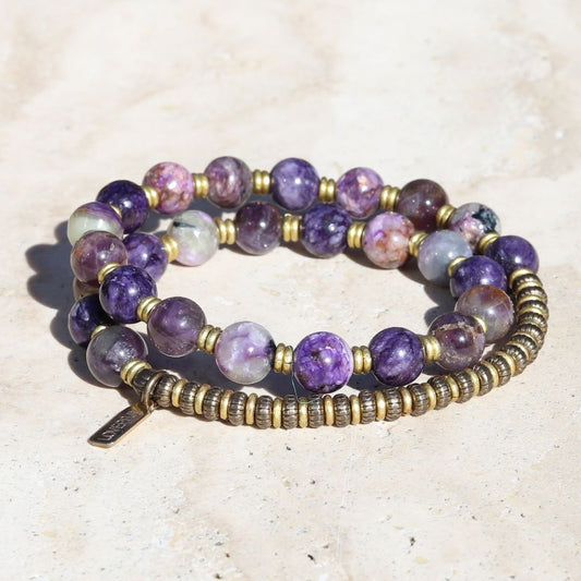 Charoite Wrist Mala Bracelet