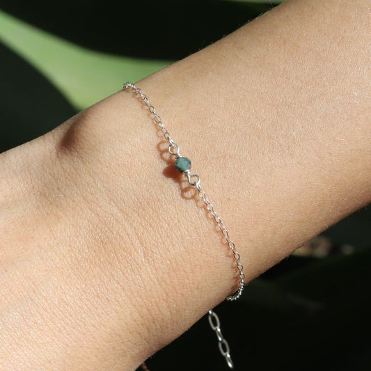 Emerald Sterling Silver Bracelet - May