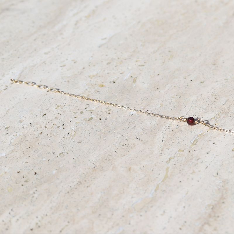 Garnet Birthstone Bracelet Set