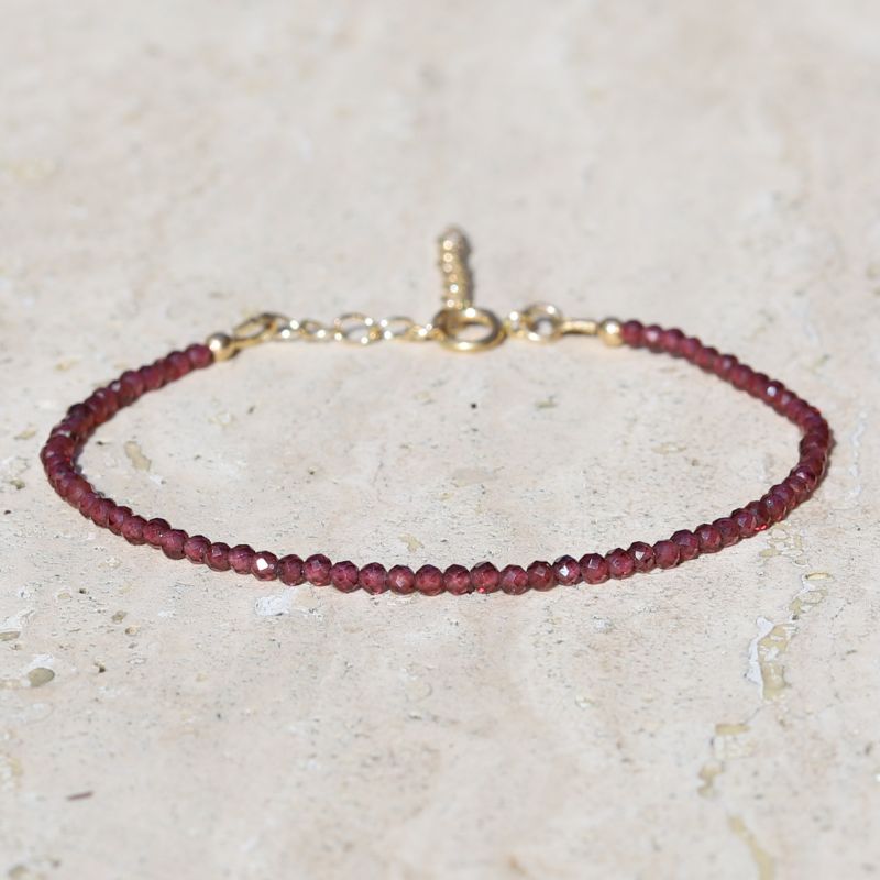 Garnet Birthstone Bracelet Set