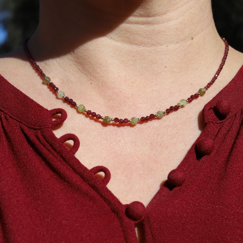 Garnet & Tsavorite Necklace