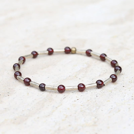 Garnet and African Beads Bracelet *Final Sale*