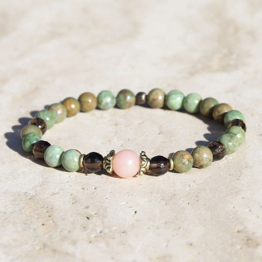 Green Opal and Smoky Quartz Bracelet *Final Sale*