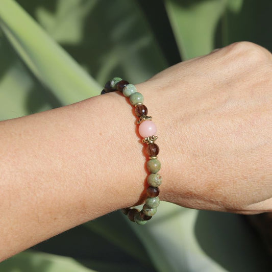 Green Opal and Smoky Quartz Bracelet *Final Sale*