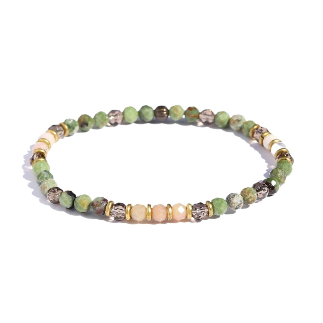 Green and Pink Opal Delicate Bracelet