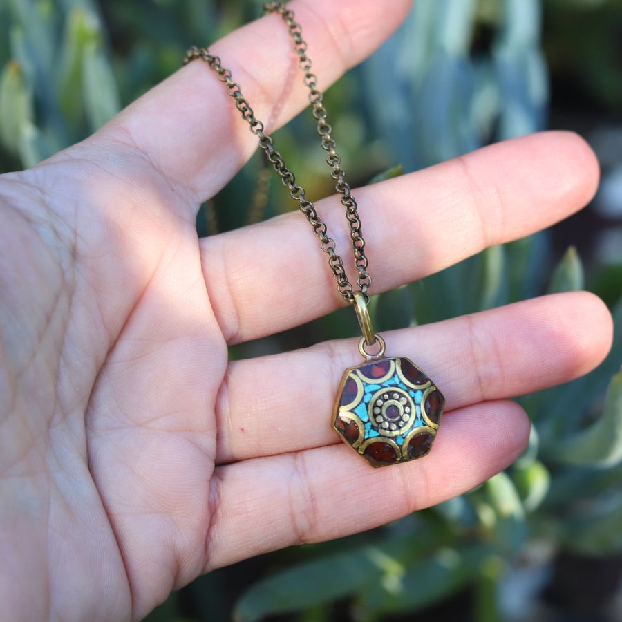 Tibetan pendant Chain Necklace - *Final Sale*