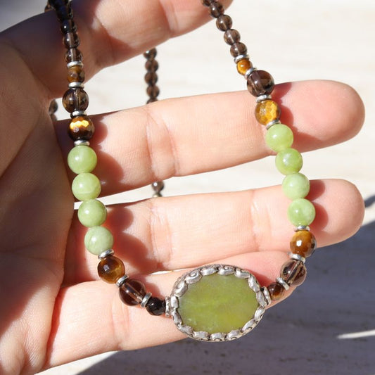 Jade & Smoky Quartz Necklace *Final Sale*