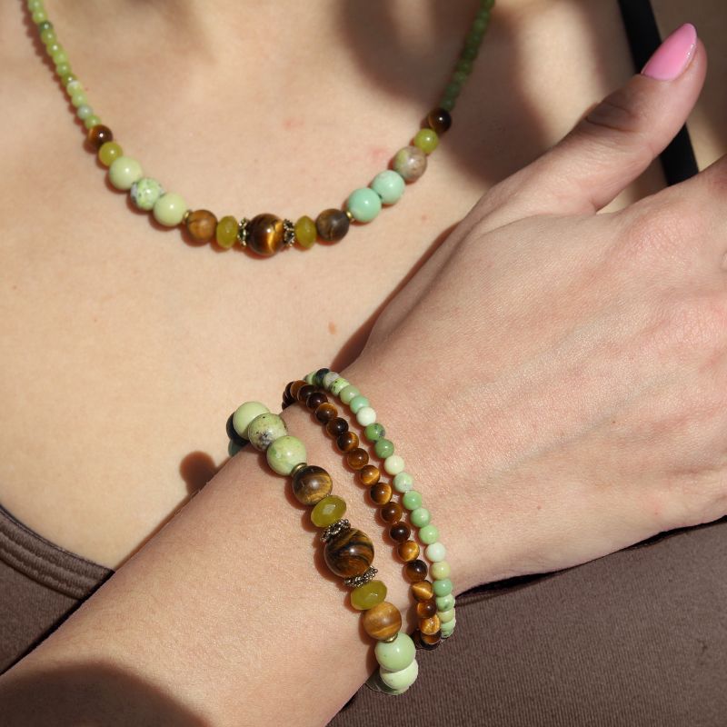Jade & Tiger's Eye Necklace *Final Sale*