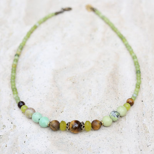 Jade & Tiger's Eye Necklace *Final Sale*