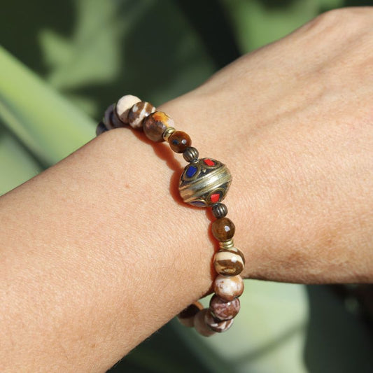 Jasper and Tibetan Guru Bead Bracelet *Final Sale*