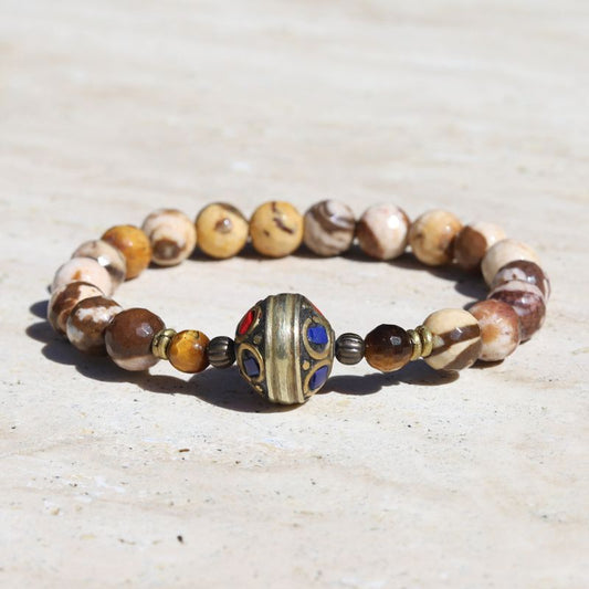 Jasper and Tibetan Guru Bead Bracelet *Final Sale*
