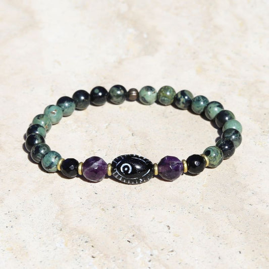 Kambaba Jasper Evil Eye Bracelet *Final Sale*