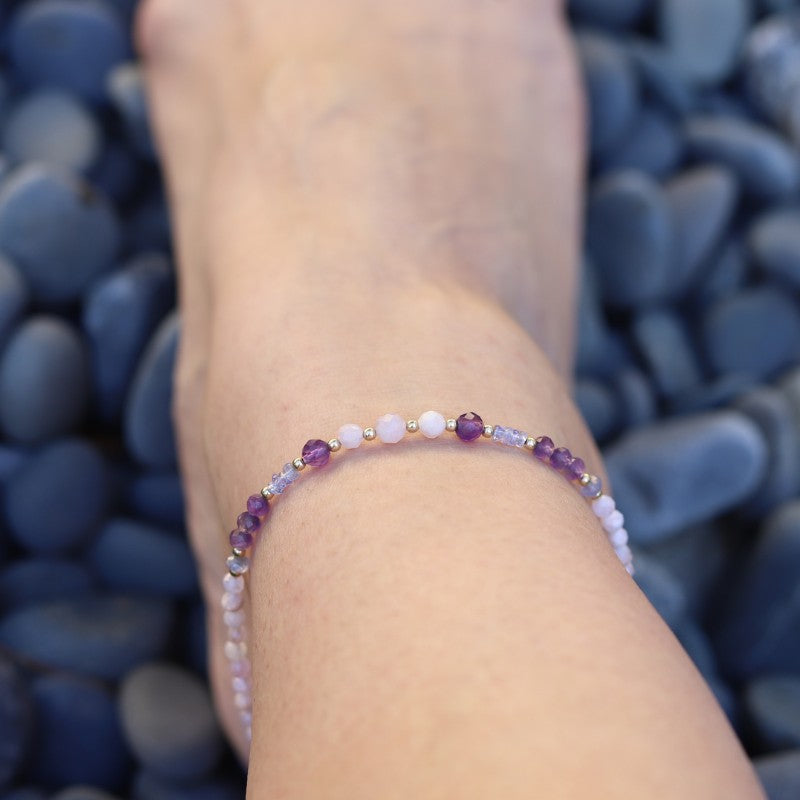 Kunzite Amethyst Luxury Anklet1