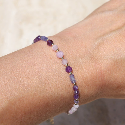 Kunzite & Amethyst Luxury  Bracelet