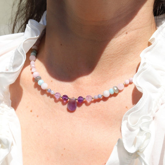 Kunzite and Amethyst Necklace