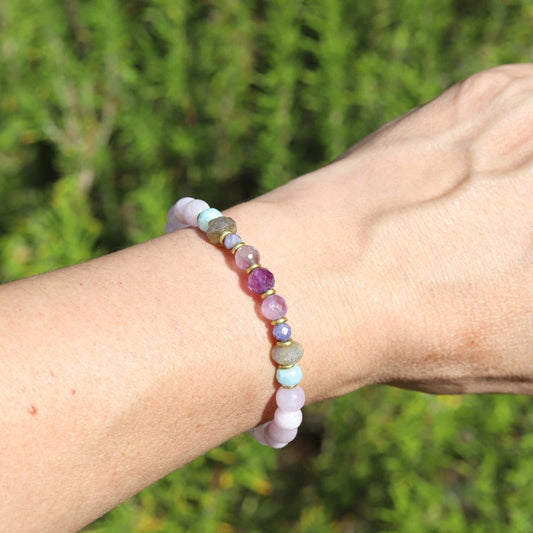 Kunzite and Amethyst Bracelet