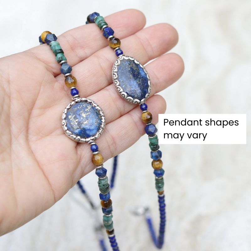 Vintage Lapis Lazuli & Emerald Necklace  *Final Sale*