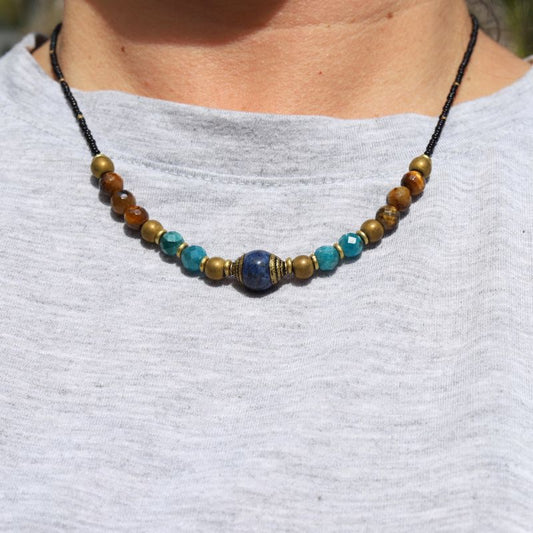 Lapis Lazuli and Apatite Necklace *Final Sale*