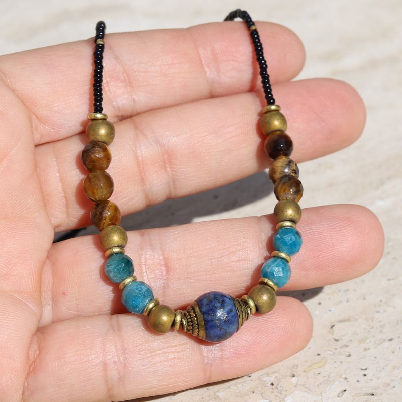 Lapis Lazuli and Apatite Necklace *Final Sale*
