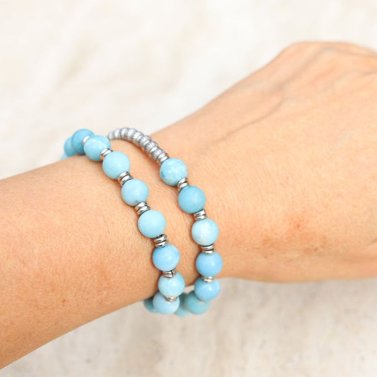 Larimar Quartz Wrist Mala Bracelet *Final Sale*