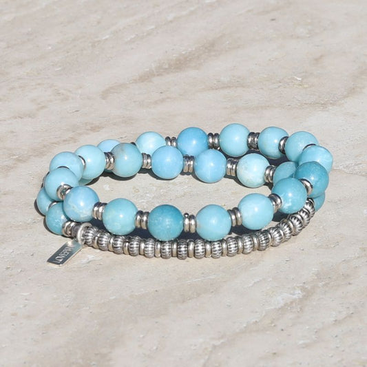 Larimar Quartz Wrist Mala Bracelet *Final Sale*