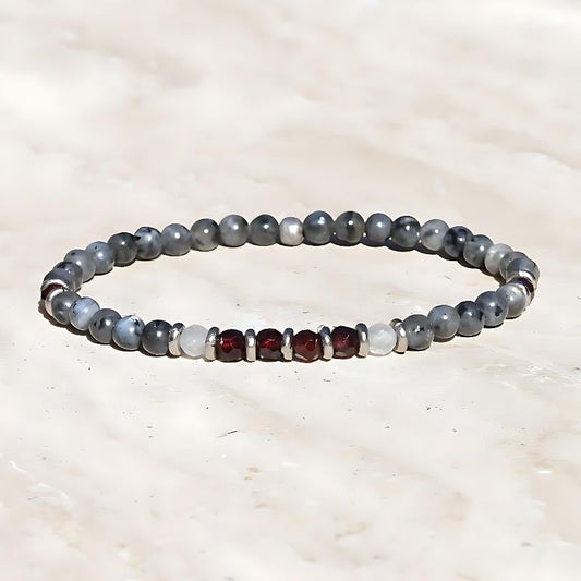 Larvikite & Garnet Bracelet