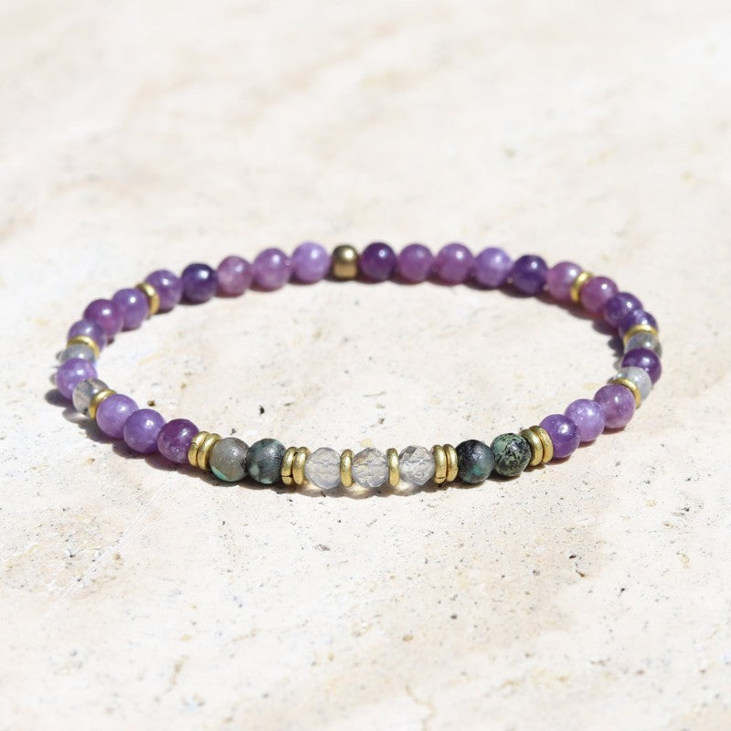 Lepidolite & Labradorite Delicate Bracelet