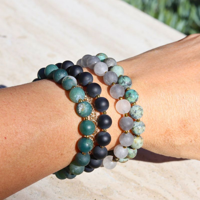 Matte Moss Agate Bracelet *Final Sale*