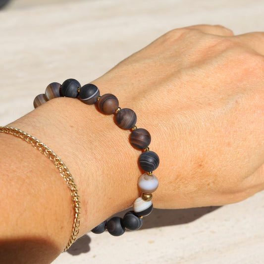 Matte Coffee Agate Bracelet *Final Sale*