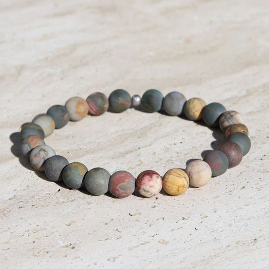 Matte Picasso Jasper Men's Bracelet *Final Sale*