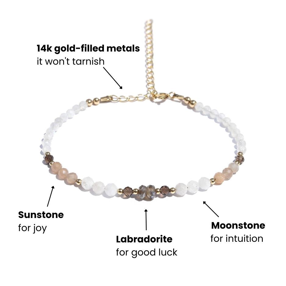 Moonstone and Sunstone Luxury Bracelet