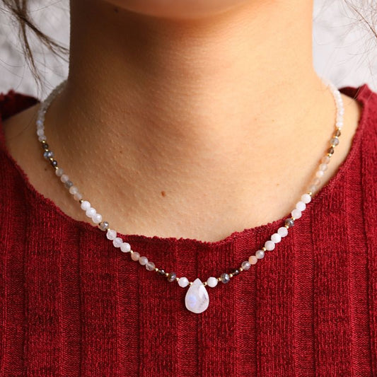 Moonstone and Sunstone Luxury Necklace