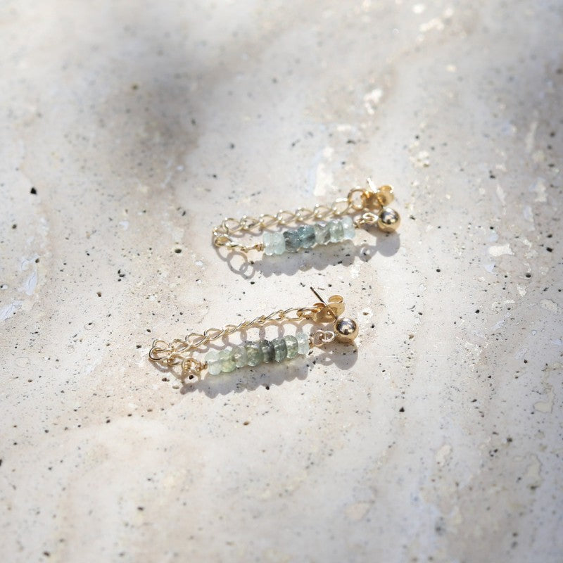 Moss Aquamarine gemstone Luxury Earrings