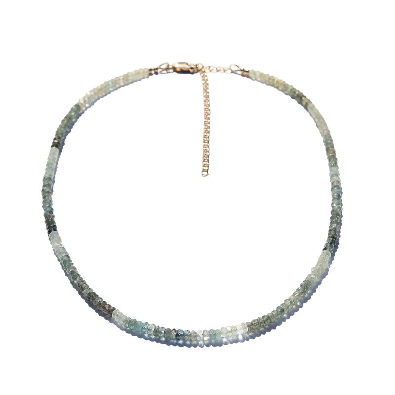 Genuine Moss Aquamarine Luxury Necklace
